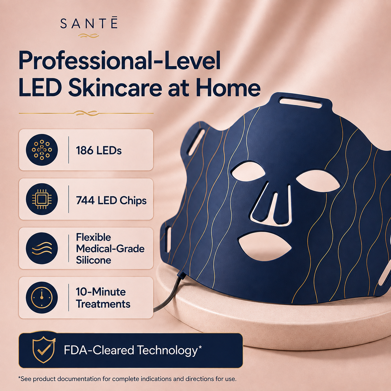 Santé LED Light Therapy Mask – Red Light & Near-Infrared