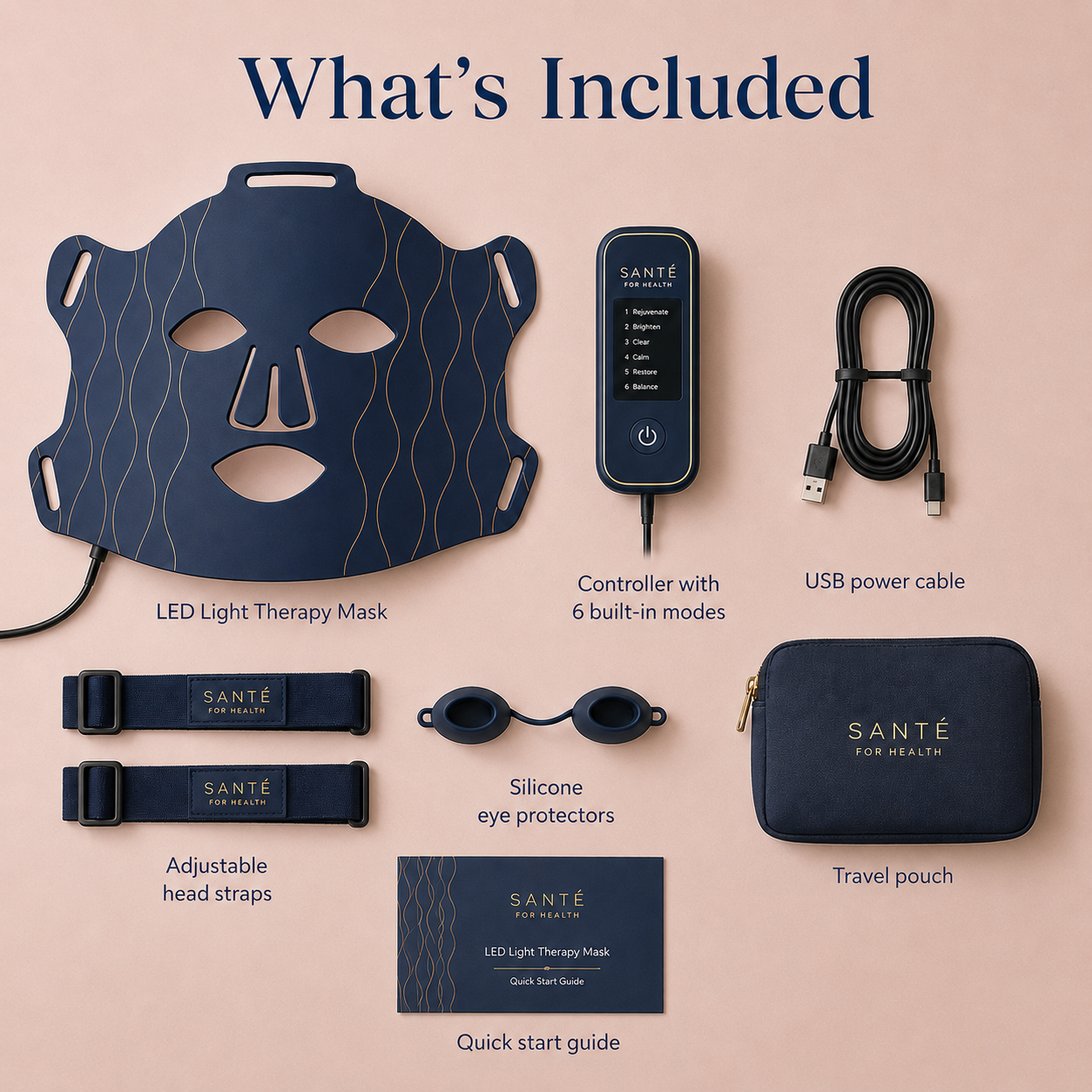 Santé LED Light Therapy Mask – Red Light & Near-Infrared