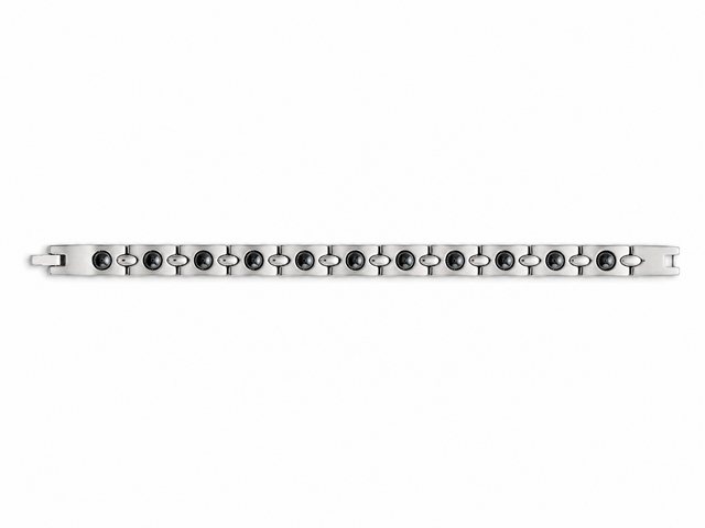 Negative Ion Exchange Bracelet — Black Inlay Link