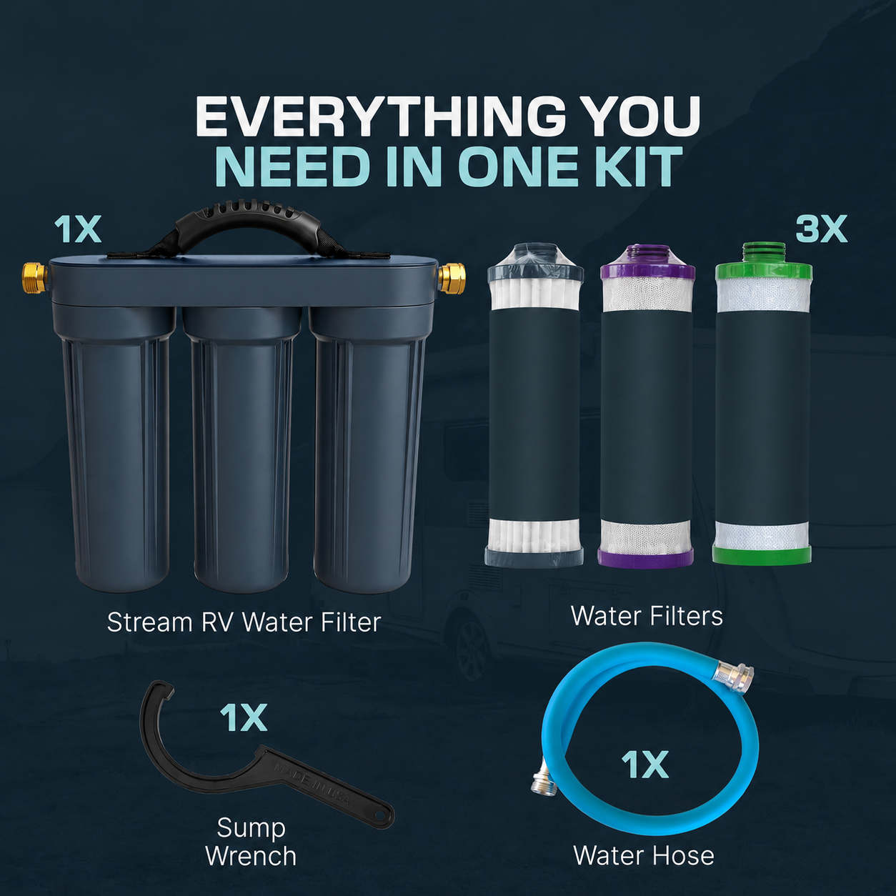 The Stream - Portable 3-Stage Water Filtration System