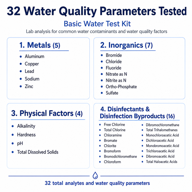 Basic City Water Testing Kit – 32 Contaminants