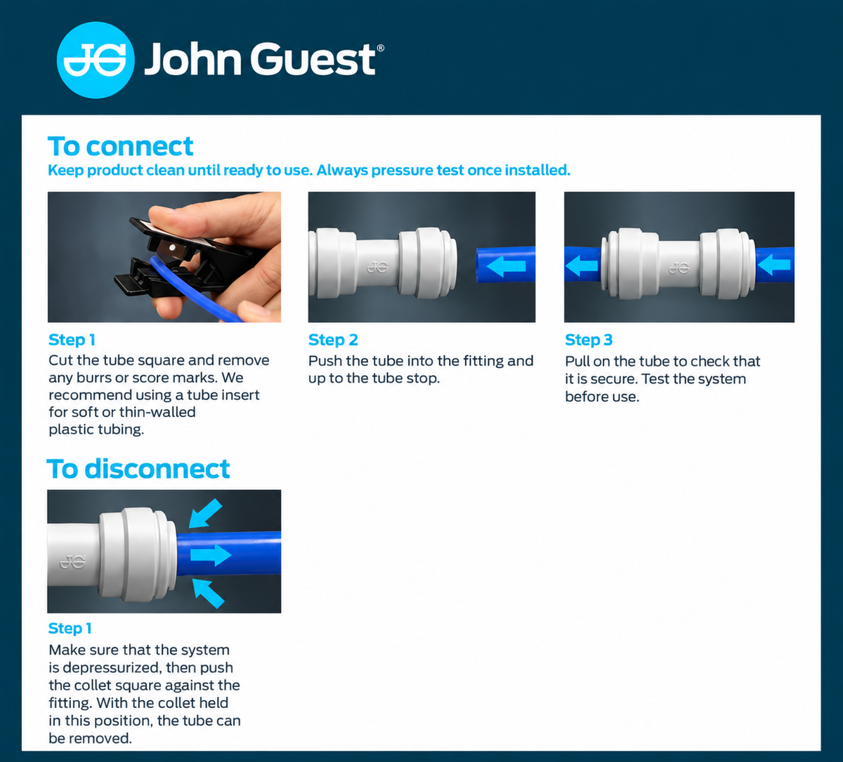 John Guest  3/8" x 3/8" x 1/4" Angle Stop Adapter Valve