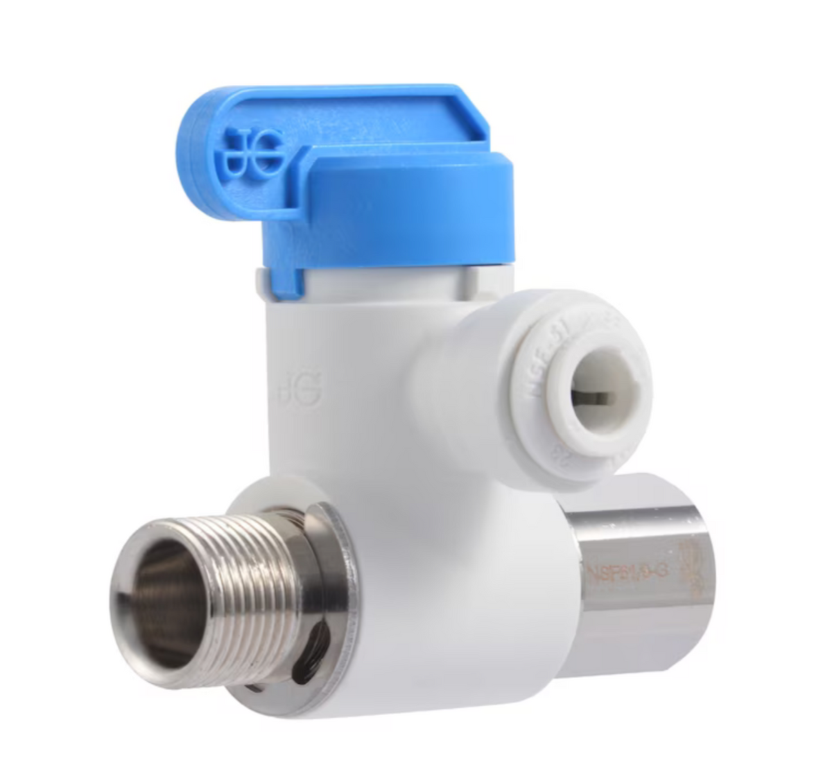 John Guest  3/8" x 3/8" x 1/4" Angle Stop Adapter Valve