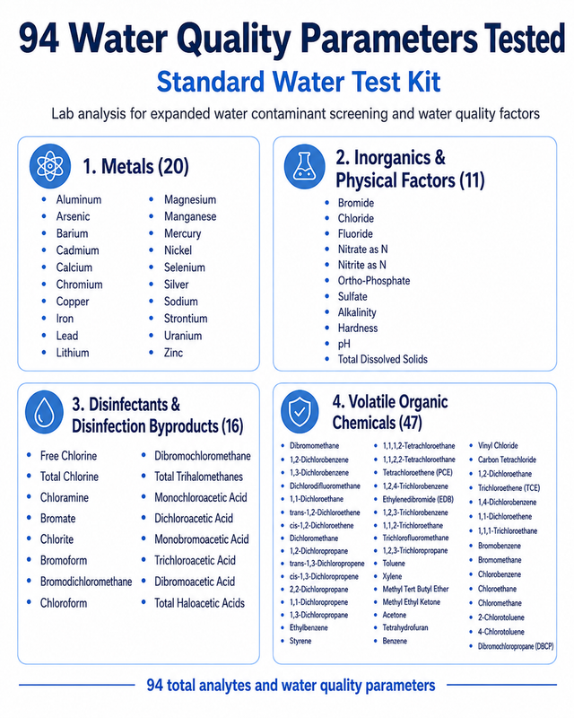 Standard City Water Testing Kit – 94 Contaminants
